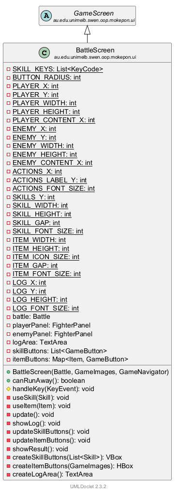 BattleScreen 的 UML 类图