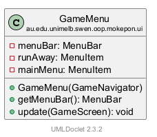 GameMenu 的 UML 类图